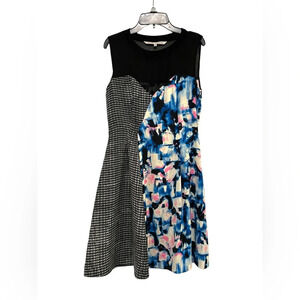 Rachel Rachel Roy Black Twilight Sleeveless Crew-Neck Printed Abstract Dress